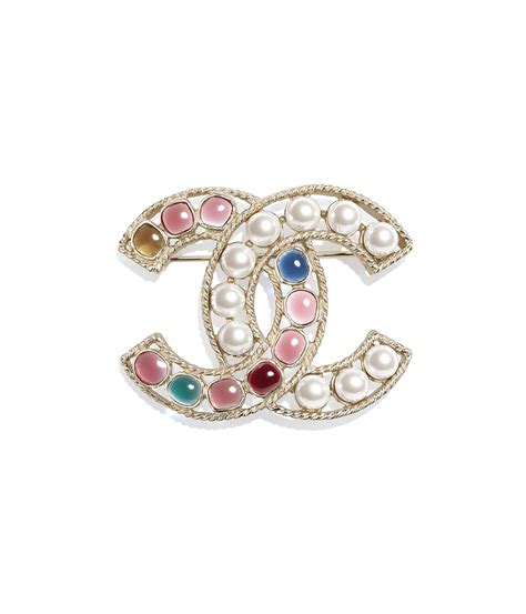 chanel rainbow brooch|Chanel costume jewelry.